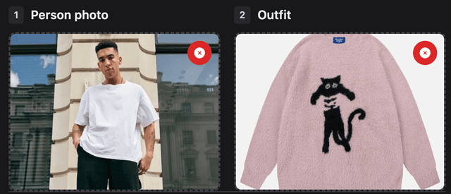Uploaded person and outfit references
